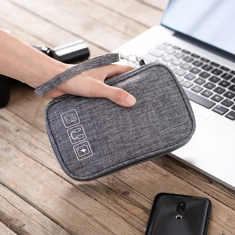 Compact Travel Cable Organizer Pouch