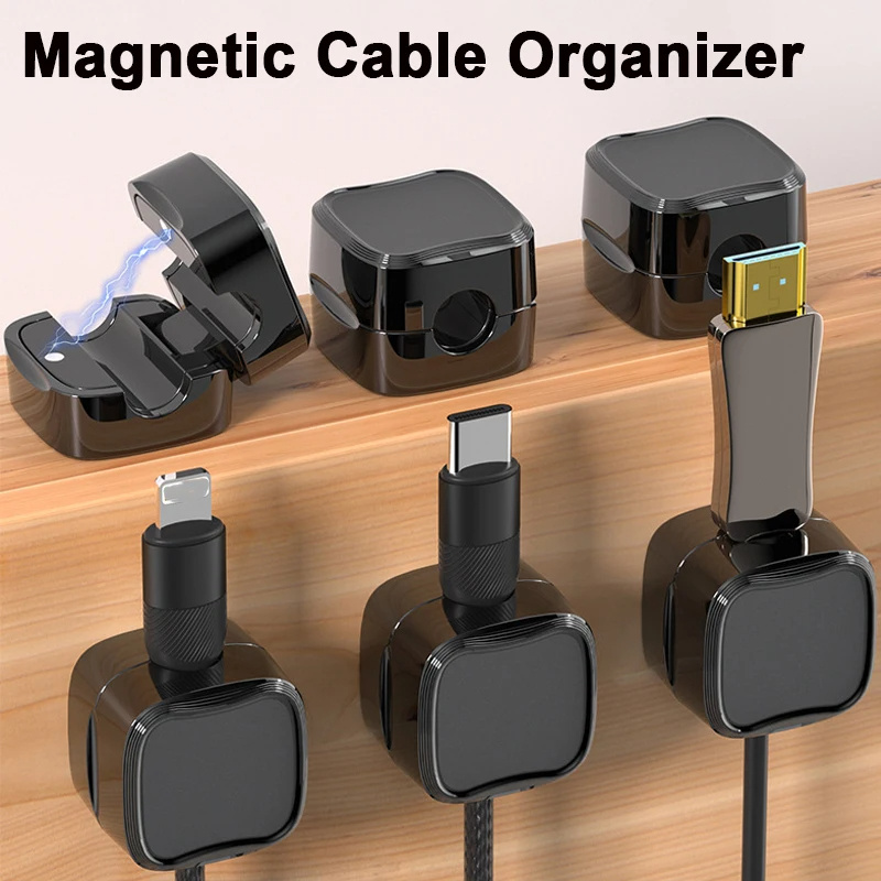 Magnetic Cable Organizer Clips – 12 Pack